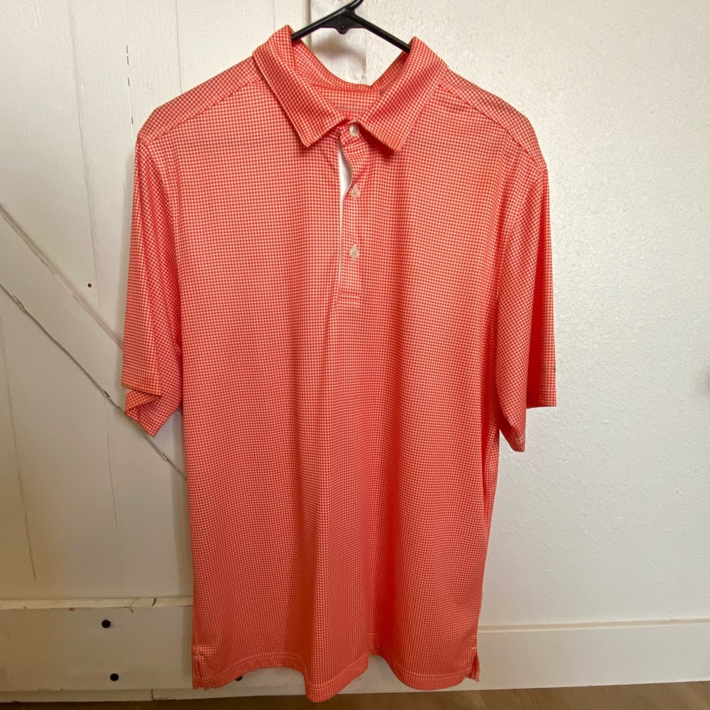 Men’s large orange Walter Hager golf shirt, NWOT. Smoke free home.